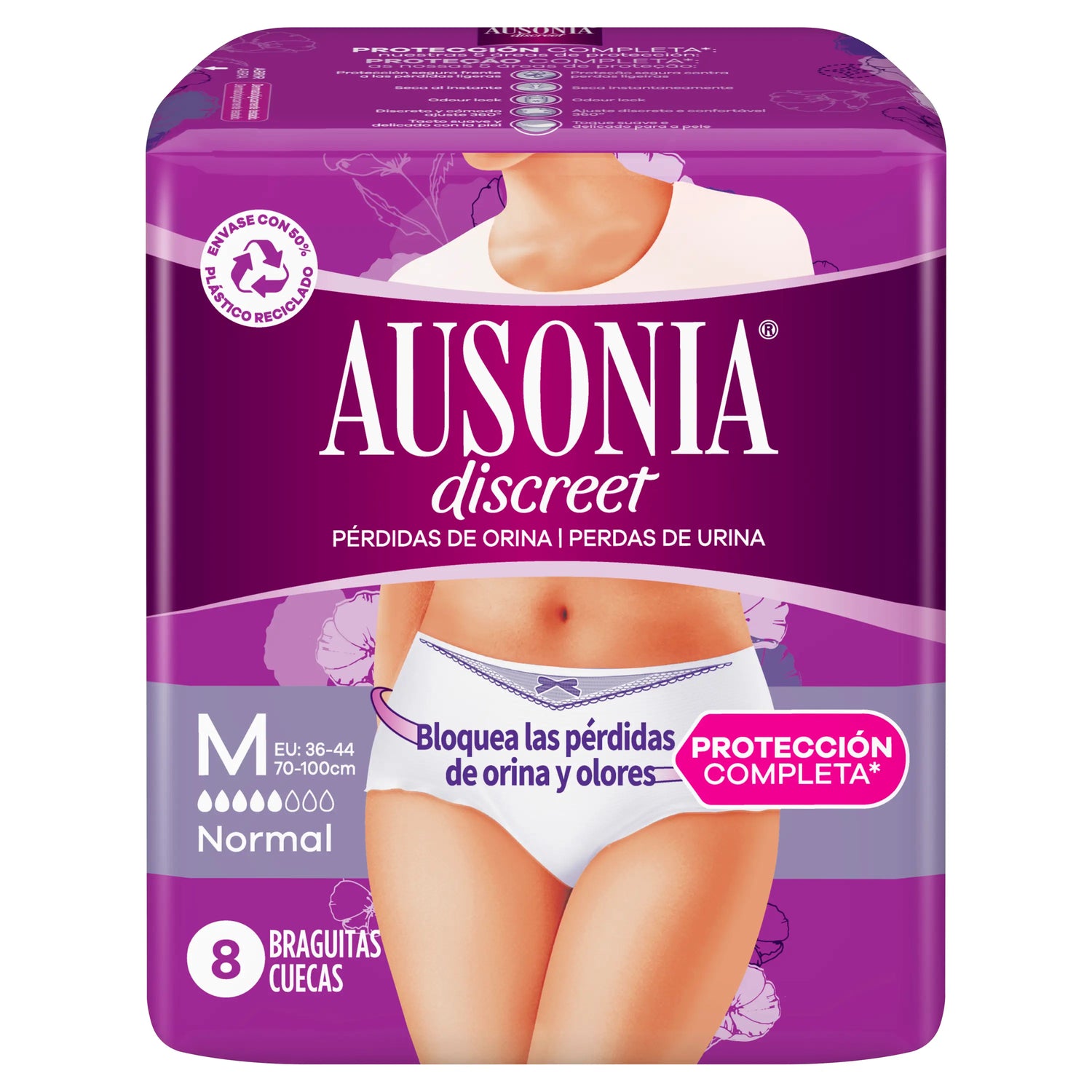 Ausonia Discreet Ropa Interior Para Pérdidas Braguitas , 8 unidades