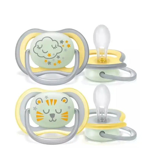 Avent 2 Chupetes Ultra Air Nocturnos +18Meses Neutro