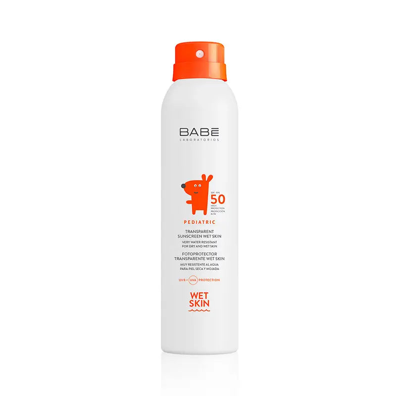 BABÉ Fotoprotector Pediátrico Transparente Wet Skin SPF 50, 200 ml