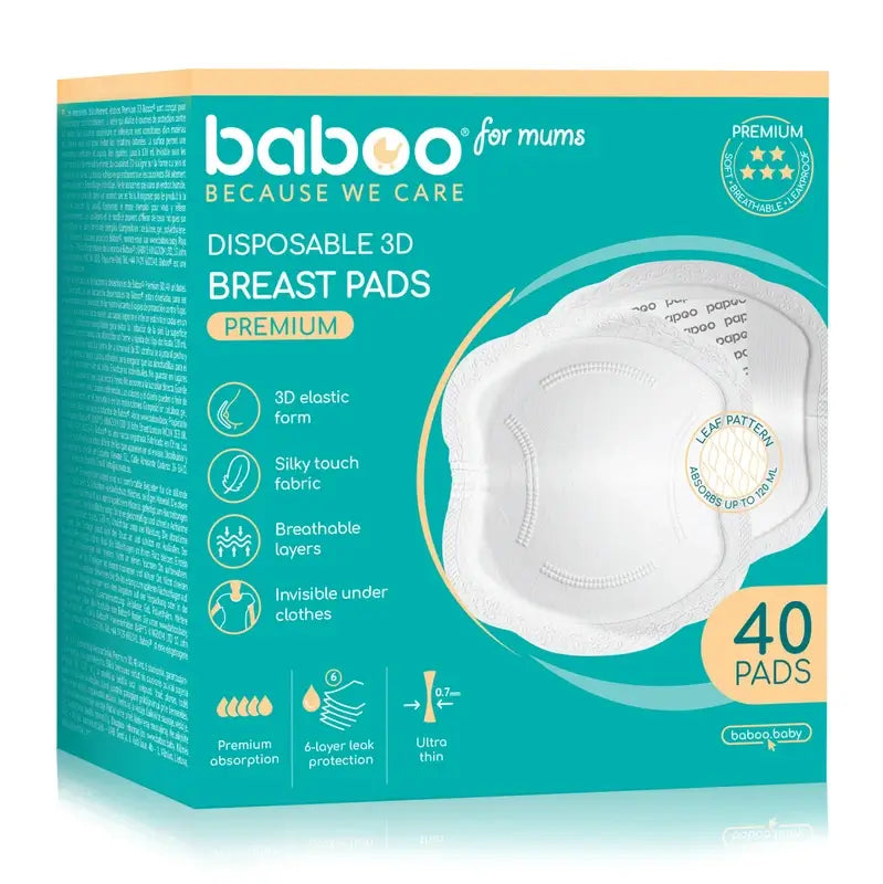 Baboo Discos Absorbentes Desechables Ultra-Slim Discos De Lactancia, 40 unidades