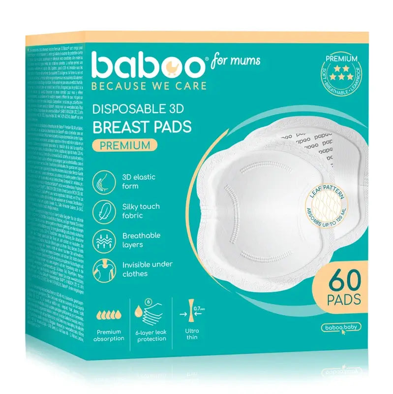 Baboo Discos Absorbentes Desechables Ultra-Slim Discos De Lactancia, 60 unidades