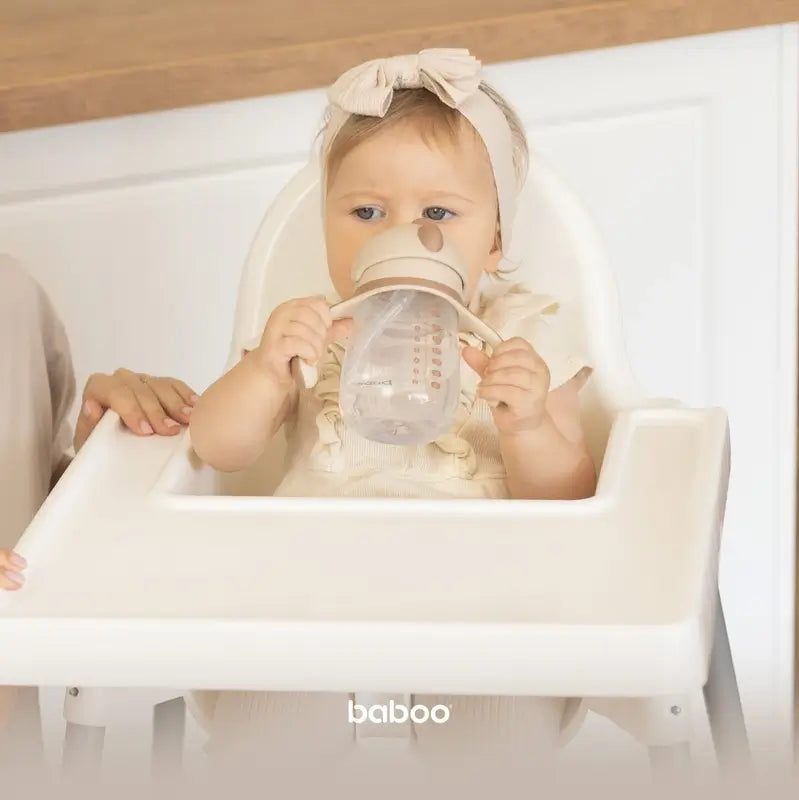 Baboo Vaso De Aprendizaje Con Pajita De Silicona Au Naturale 9+ Meses, 260 ml