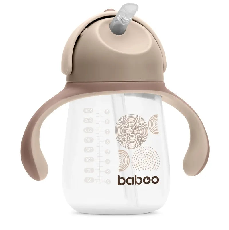 Baboo Vaso De Aprendizaje Con Pajita De Silicona Au Naturale 9+ Meses, 260 ml