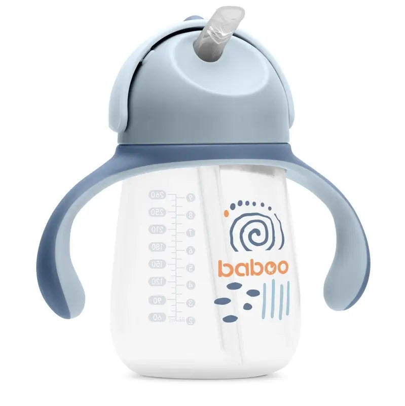 Baboo Vaso De Aprendizaje Con Pajita De Silicona Blue Haze 9+ Meses, 260 ml