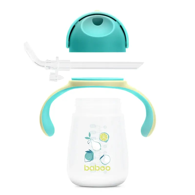 Baboo Vaso De Aprendizaje Con Pajita De Silicona Lagoon Fiesta 9+ Meses, 260 ml