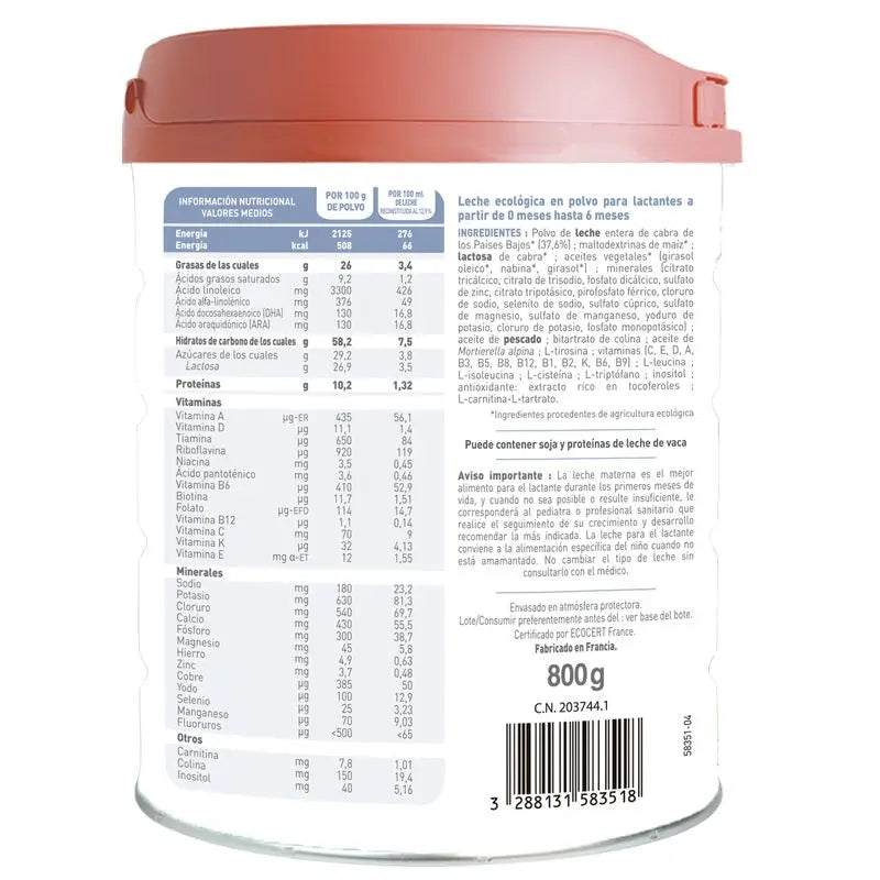 Babybio Caprea 1 Leche de Cabra 0-6 Meses, 800 gr