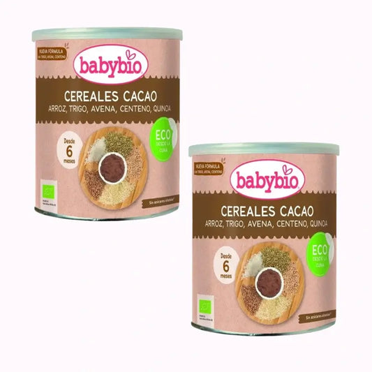 Babybio Cereales Cacao & Quinoa, Pack 2 x 220 gr