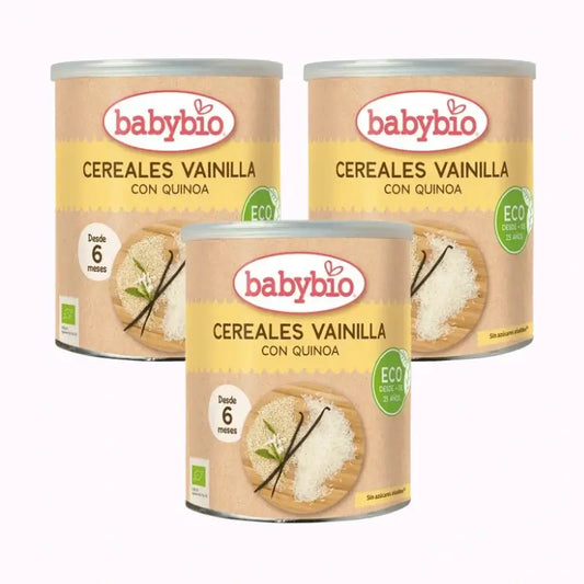 Babybio Cereales Vainilla & Quinoa, Pack 3 x 220 gr