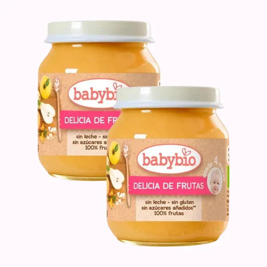 Babybio Delicia de Fruta, Pack 2 x 130 gr