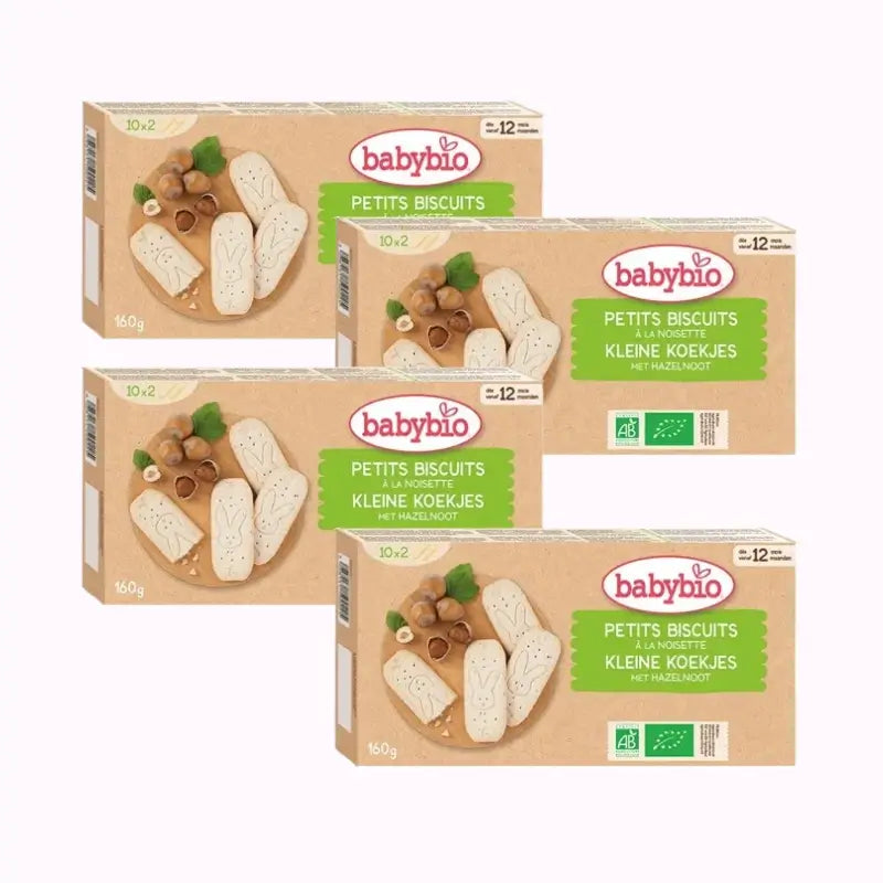 Babybio Galletas Crecimiento Avellana, Pack 4 x 160 gr