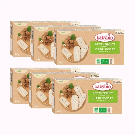 Babybio Galletas Crecimiento Avellana, Pack 6 x 160 gr