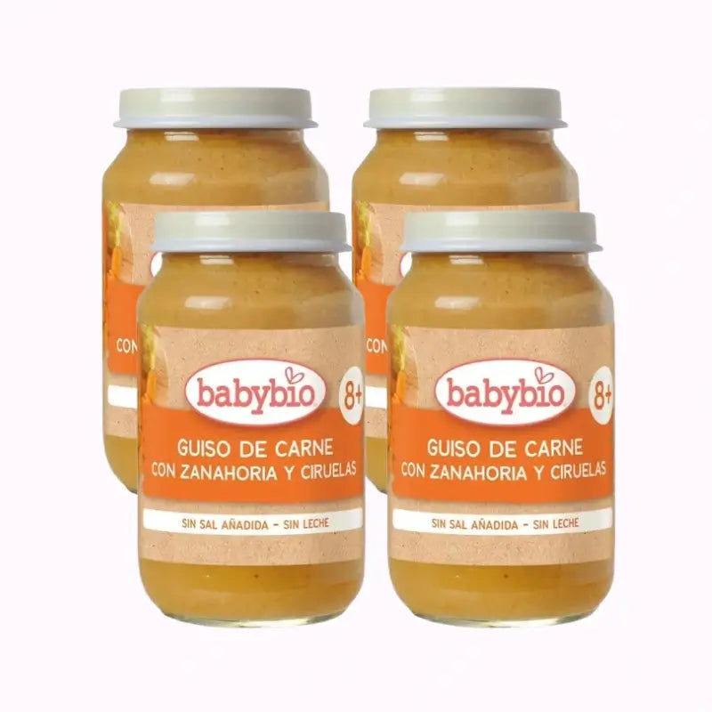 Babybio Guiso De Carne Con Zanahoria Y Ciruelas, Pack 4 x 200 gr