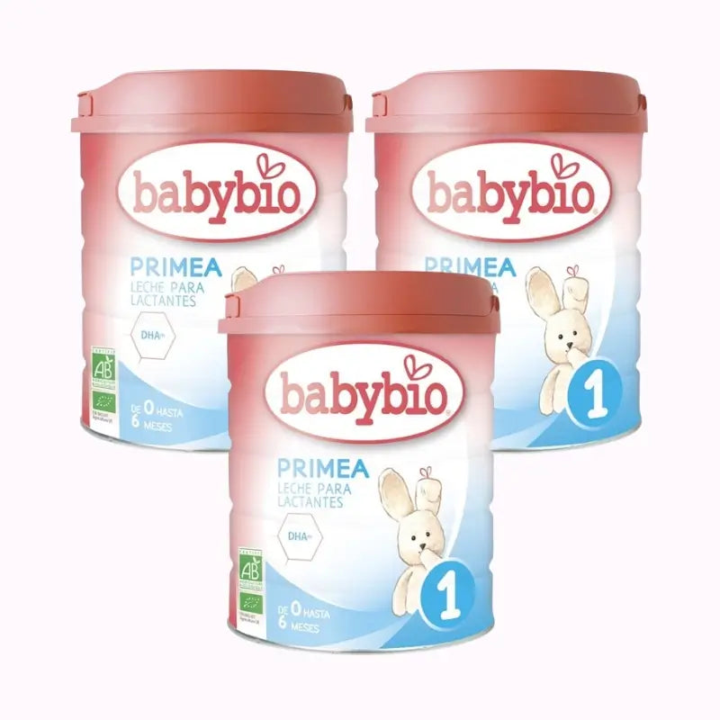 Babybio Leche Primea 1 Vaca Lactantes 0-6 Meses, Pack 3 x 800G Bio