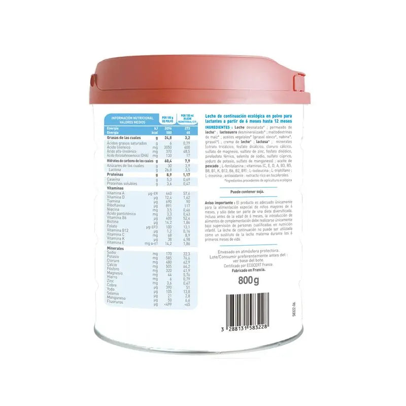 Babybio Leche Primea 2 Vaca  Continuacion  6-12Meses 800G