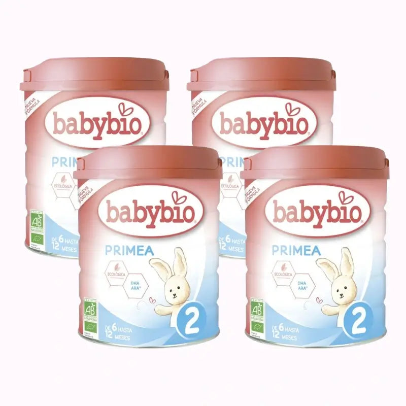 Babybio Leche Primea 2 Vaca Continuacion 6-12Meses, Pack 4 x 800G