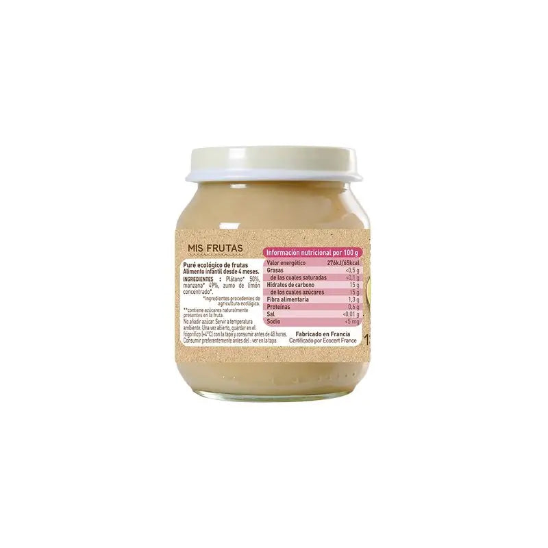 Babybio Manzana Platano, 130 gr