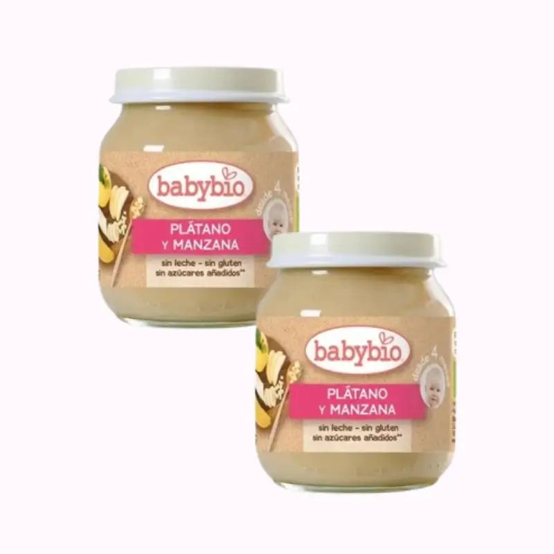 Babybio Manzana Platano, Pack 2 x 130 gr