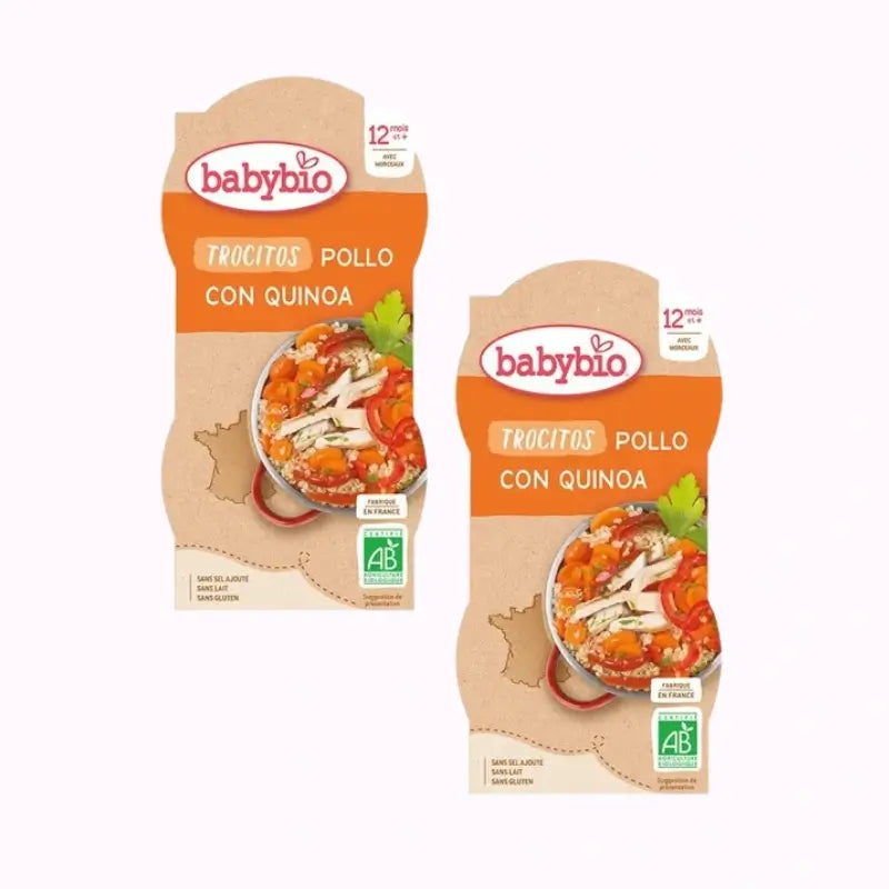 Babybio Menu de Dia Trocitos Pollo Quinoa, Pack 2 x 2X200 gr