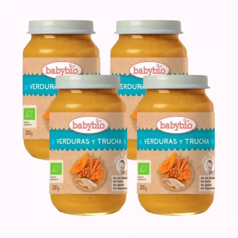 Babybio Menu Tradicion Trucha, Pack 4 x 200 gr