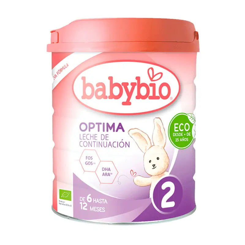 Babybio Optima 2 Leche de Vaca +6 Meses, 800 gr