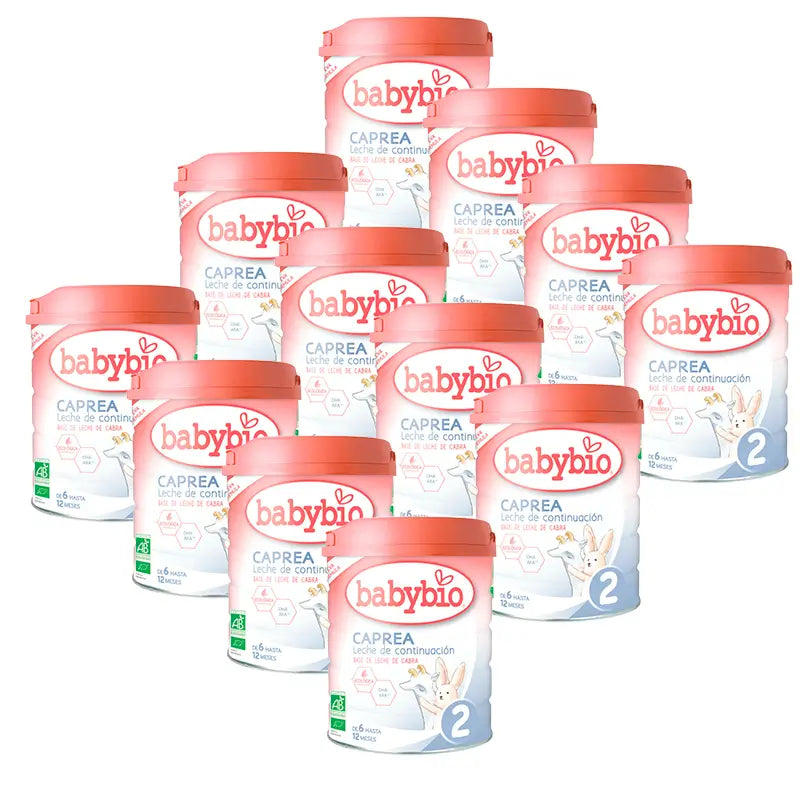 Babybio Pack Caprea 2 Leche de Cabra Desde 6 Meses, 12 x 800 gr