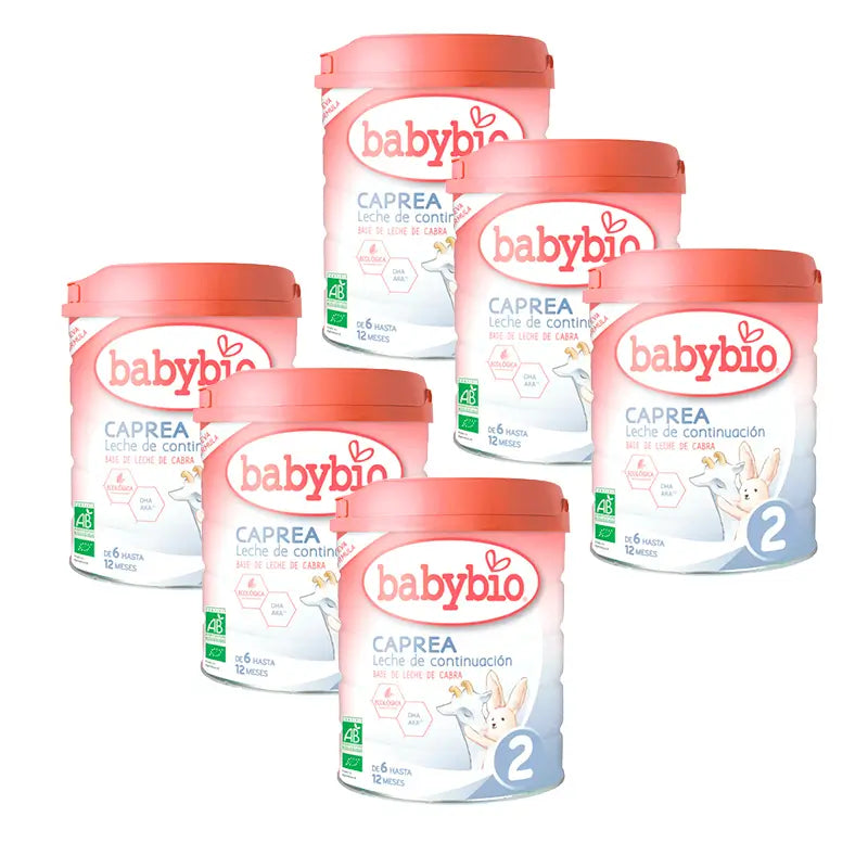 Babybio Pack Caprea 2 Leche de Cabra Desde 6 Meses, 6 x 800 gr