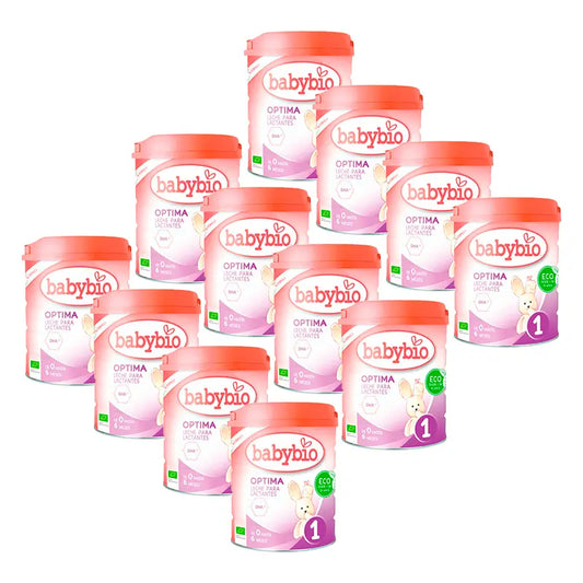 Babybio Pack Optima 1 Leche de Vaca 0-6 Meses, 12 x 800 gr