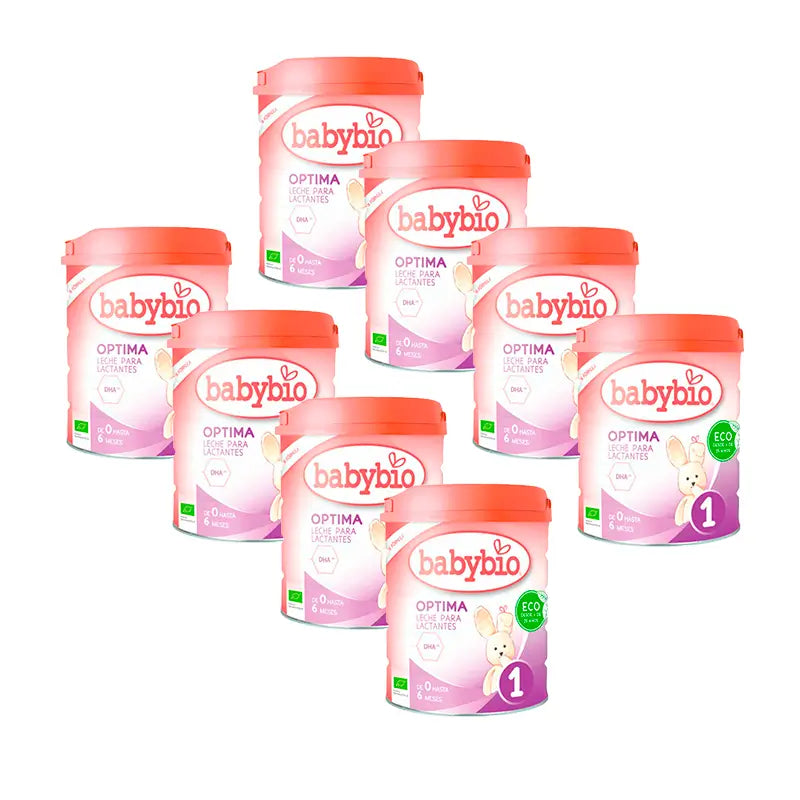 Babybio Pack Optima 1 Leche de Vaca 0-6 Meses, 8 x 800 gr