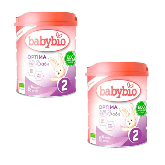 Babybio Pack Optima 2 Leche de Vaca +6 Meses, 2 x 800 gr