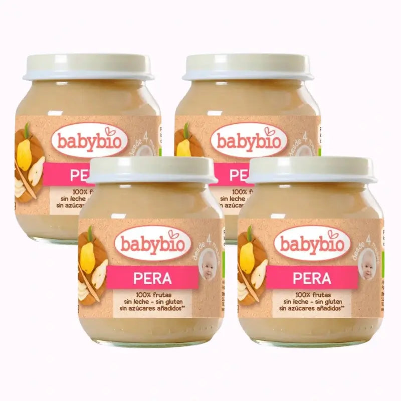 Babybio Pera, Pack 4 x 130 gr