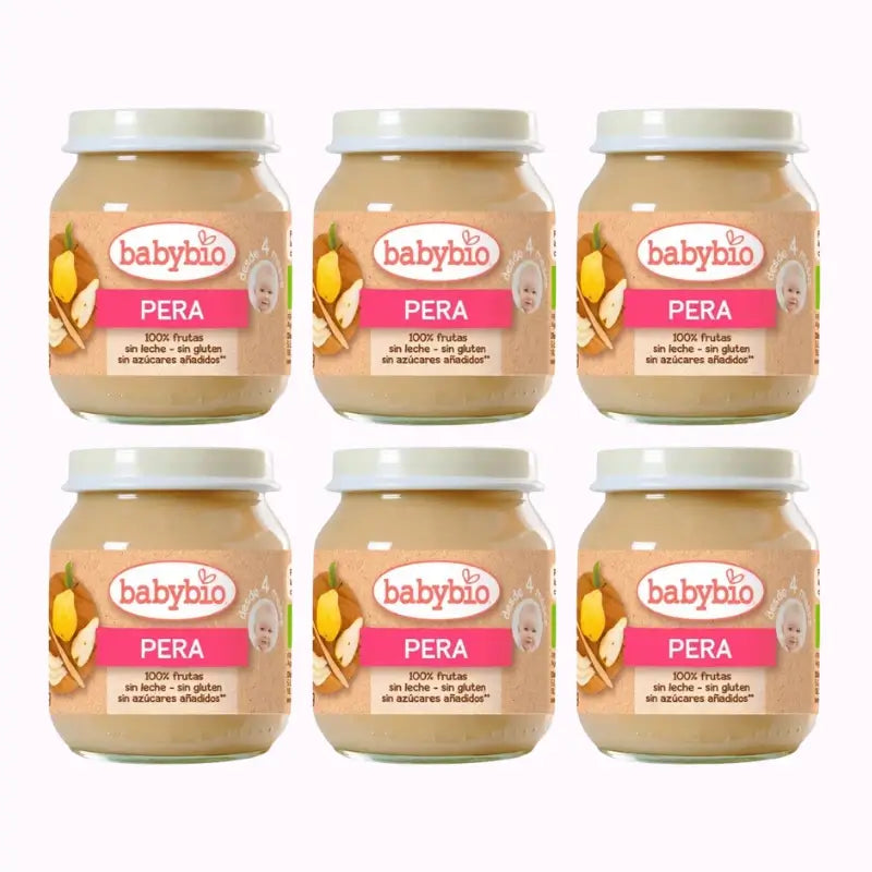 Babybio Pera, Pack 6 x 130 gr