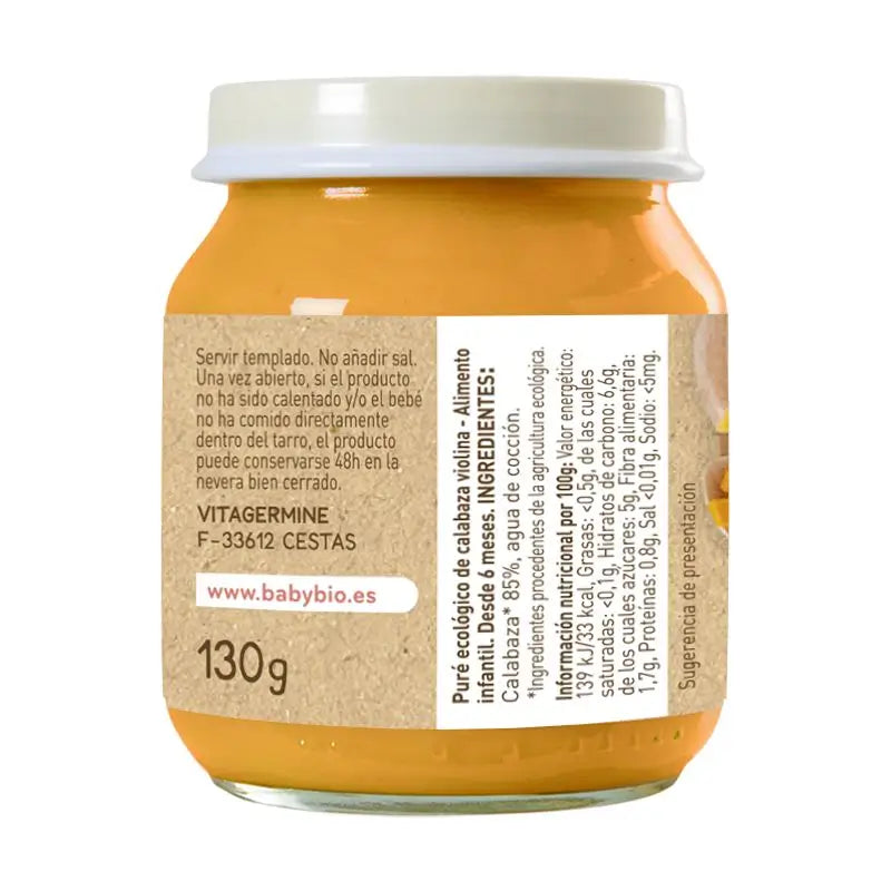 Babybio Potito Calabaza, 130 gr