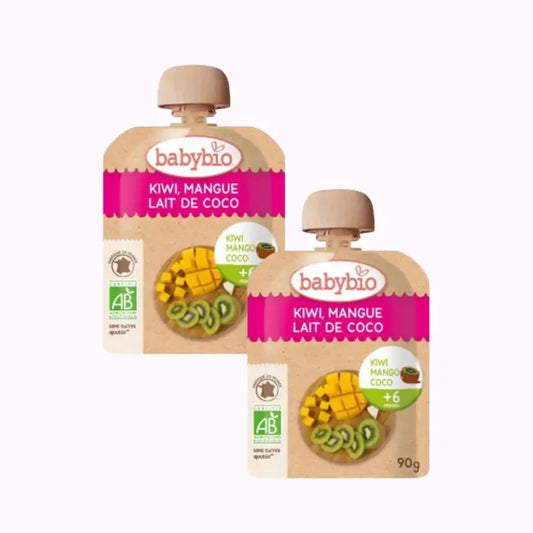 Babybio Pouch Kiwi Mango Coco, Pack 2 x 90 gr