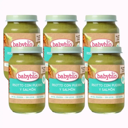 Babybio Risoto De Puerro Con Salmon, Pack 6 x 200 gr