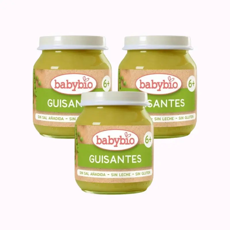 Babybio Tarrito Guisantes, Pack 3 x 130 gr