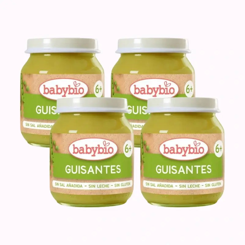 Babybio Tarrito Guisantes, Pack 4 x 130 gr