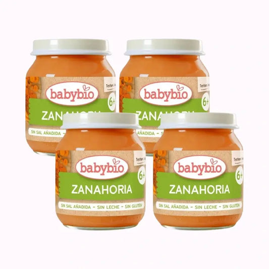 Babybio Tarrito Zanahoria, Pack 4 x 130 gr