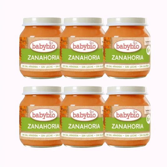 Babybio Tarrito Zanahoria, Pack 6 x 130 gr