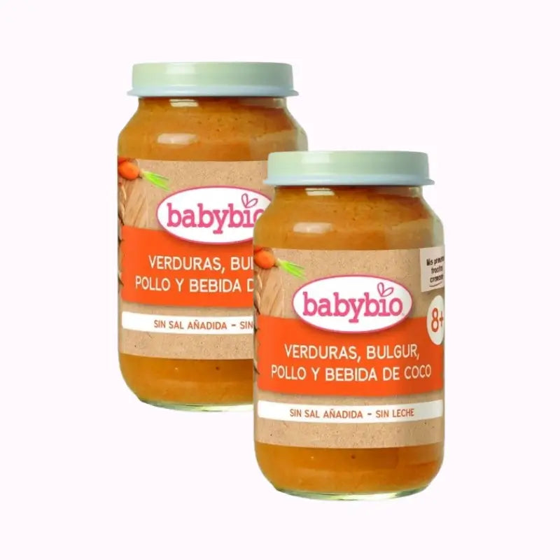 Babybio Verduras Bulgur Pollo Y Bebida De Coco, Pack 2 x 200 gr