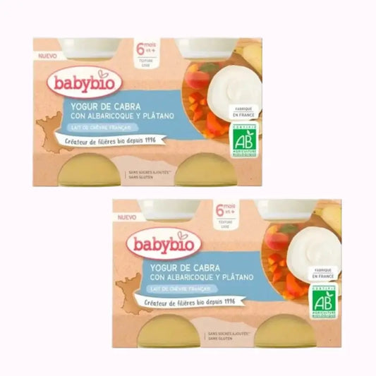 Babybio Yogur Albaricoque Platano, Pack 2 x 2X130 gr