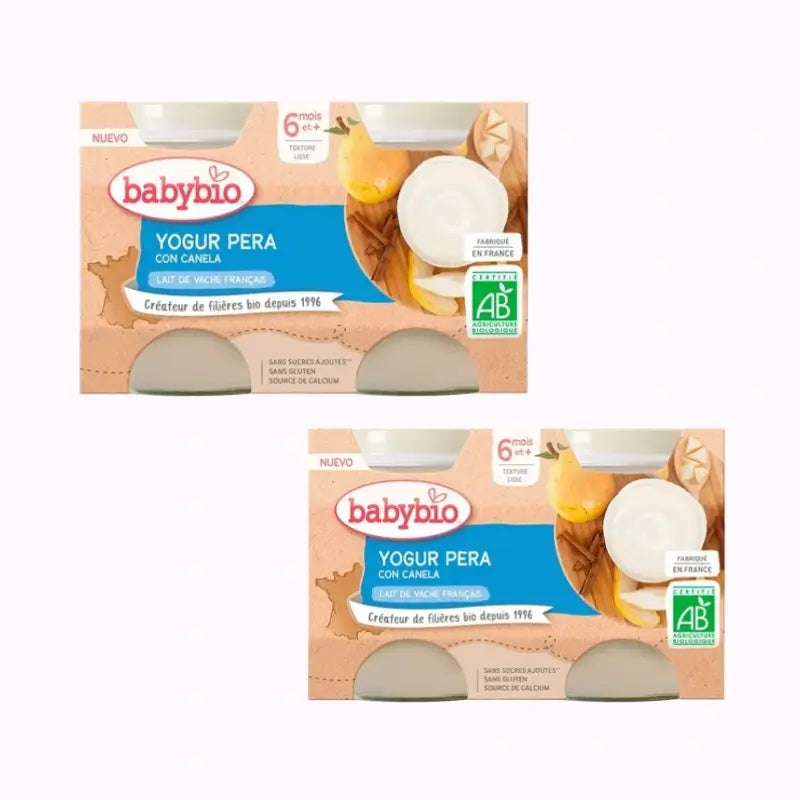 Babybio Yogur Pera Vaca, Pack 2 x 2X130 gr