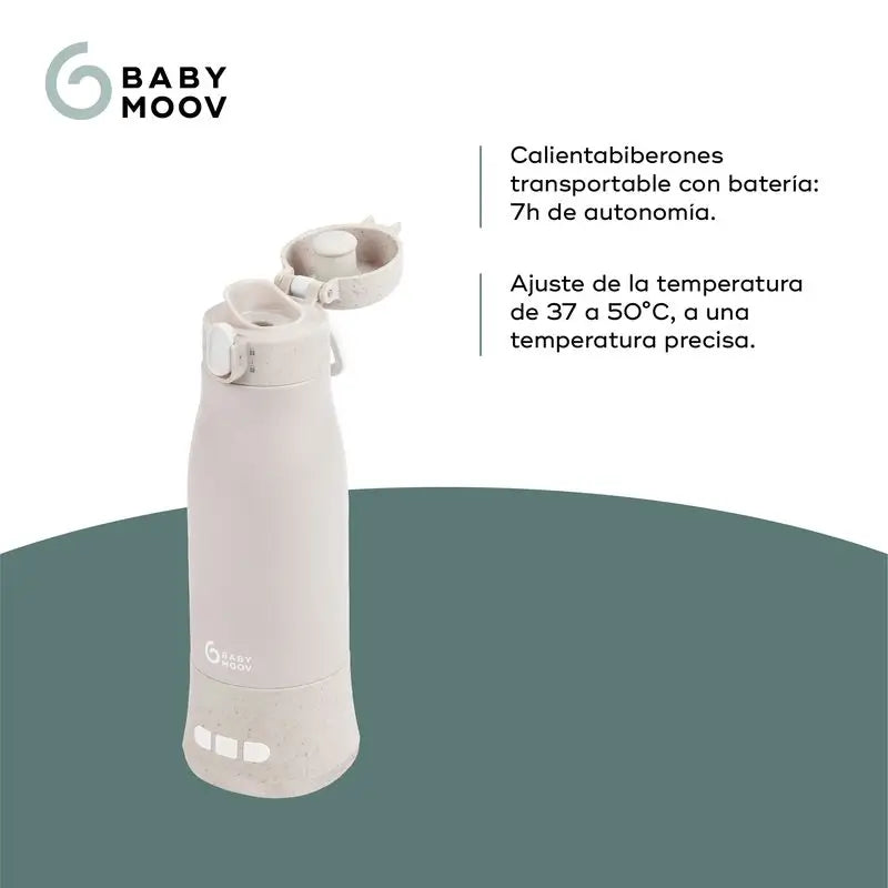 Babymoov Calientabiberones Transportable Con Batería Moov & Feed Mineral Beige