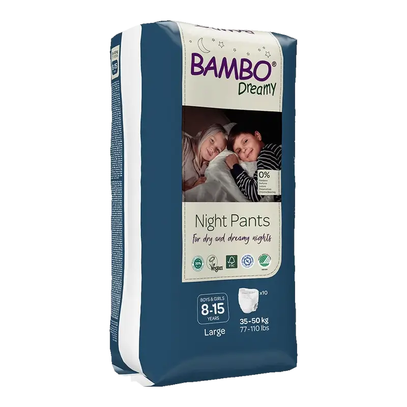 Bambo Nature Dreamy Pañales Para Noche L (35-50Kg), 10 unidades