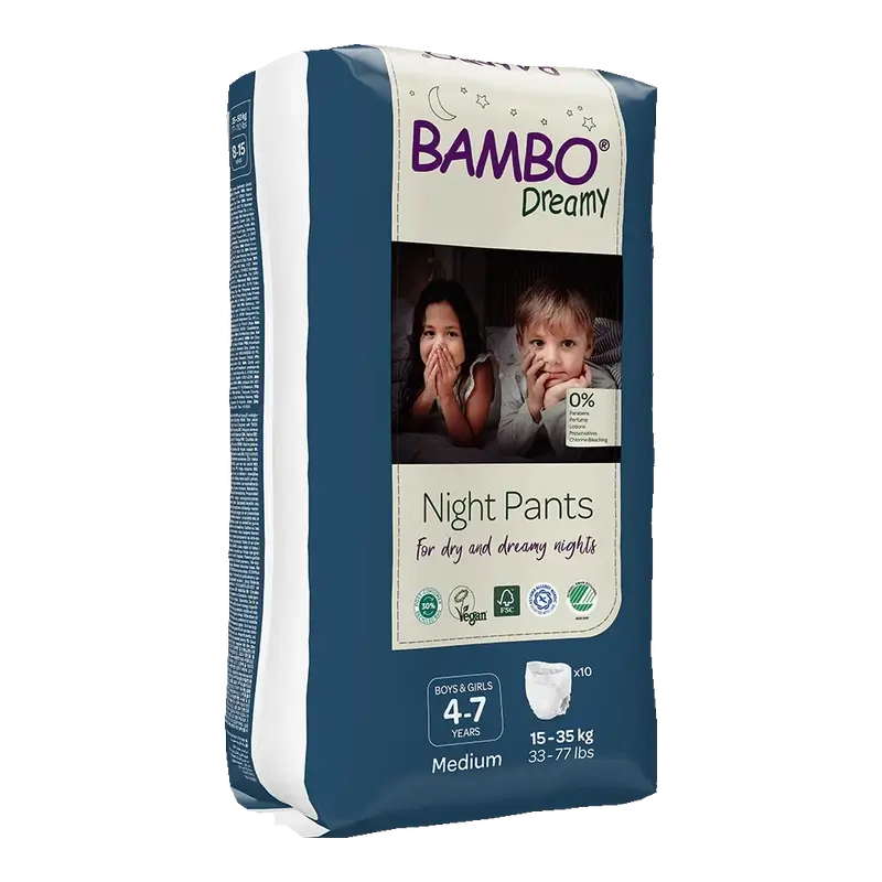 Bambo Nature Dreamy Pañales Para Noche M (15-35Kg), 10 unidades