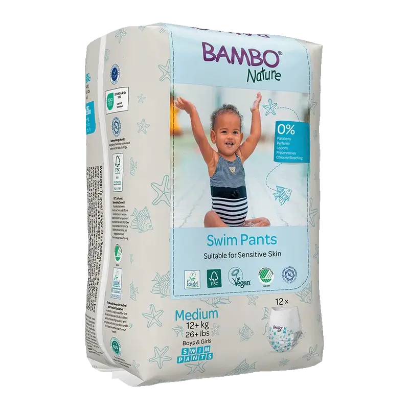 Bambo Nature Pañales Para El Baño M (+12G), 12 unidades