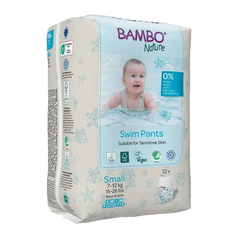 Bambo Nature Pañales Para El Baño S (7-12Kg), 12 unidades