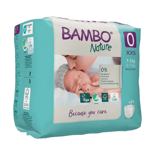 Bambo Nature Pañales Talla0 (1-3Kg), 24 unidades