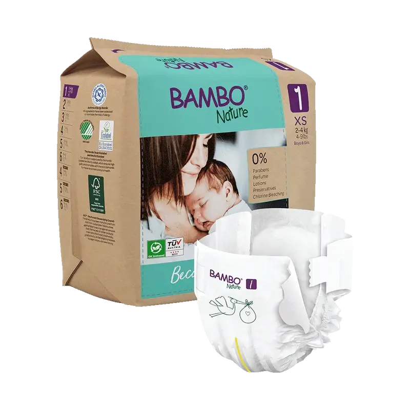 Bambo Nature Pañales Talla1 (2-4G), 22 unidades