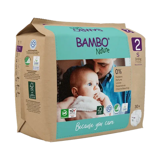 Bambo Nature Pañales Talla2 (3-6Kg), 30 unidades