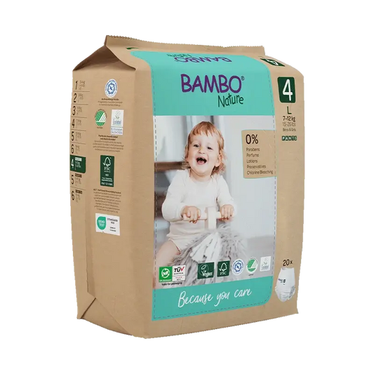 Bambo Nature Pants Pañales Talla 4 (7-14Kg), 20 unidades